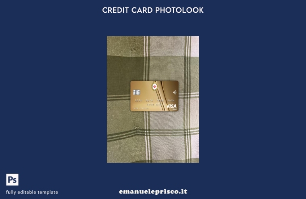 modello frontale photolook con carta oro visto Iran Melli Bank stile verificato